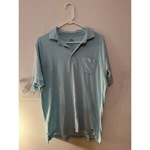 Peter Millar Blue And White Striped Polo Men's M‎